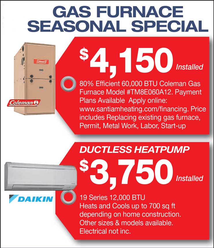 Santiam Heating Seasonal Promotion Winter 2023