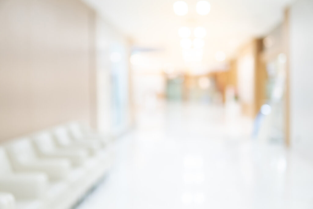 Blurred luxury hospital interior background