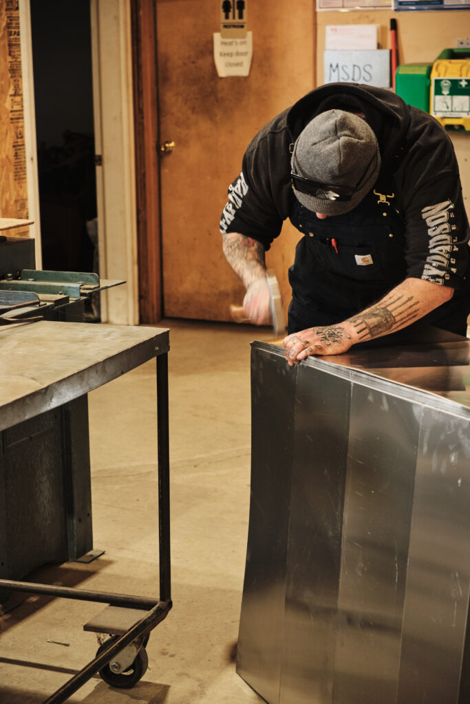 Cutting and shaping sheet metal by hand